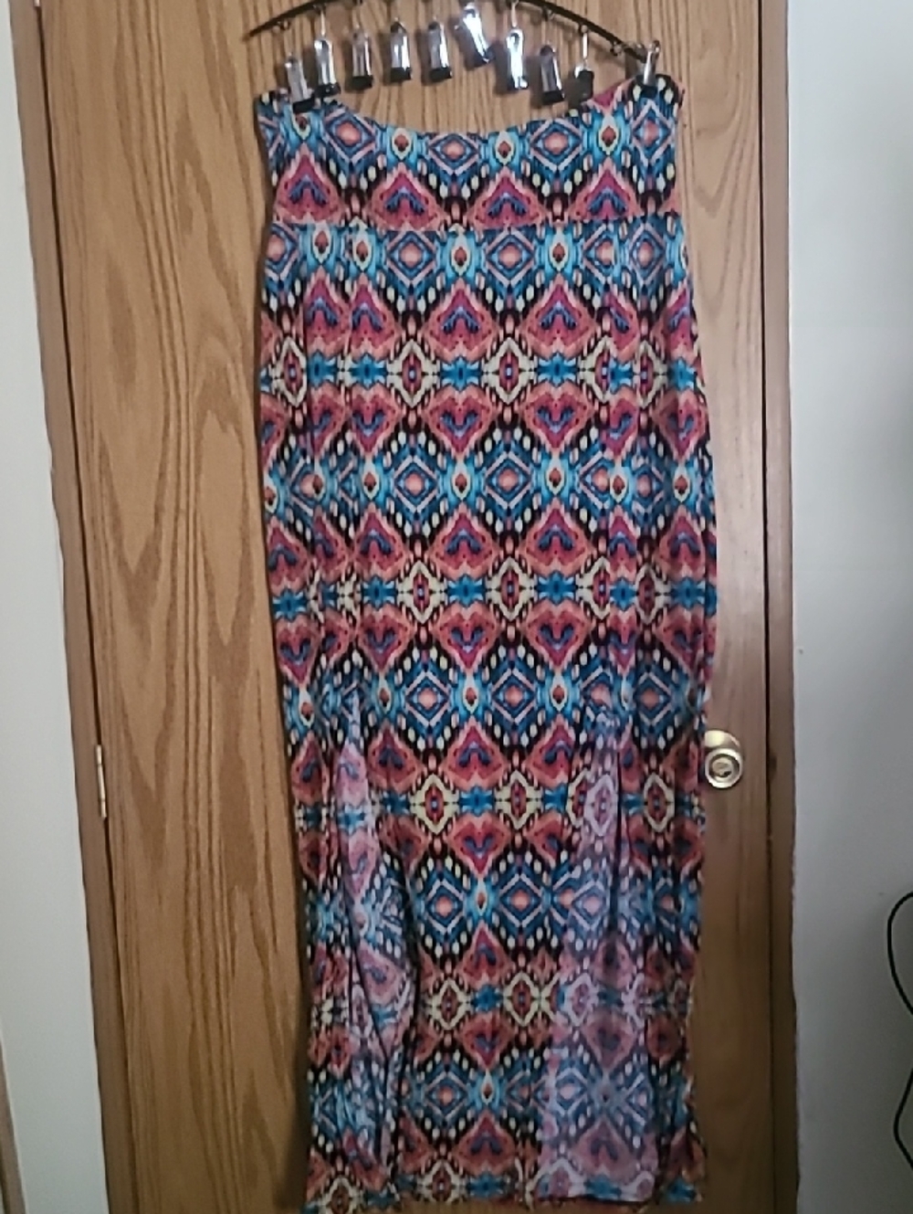 No Boundaries Multicolor Aztec Coverup Maxi Skirt